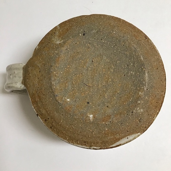 Handmade Studio Pottery Chowder Bowl Handle Natural Speckled Glaze Rustic Cabin - Picture 12 of 14